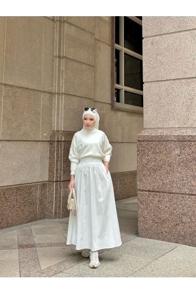 Poplin Skirt 2.0 in White Poplin Skirt 2.0 in White